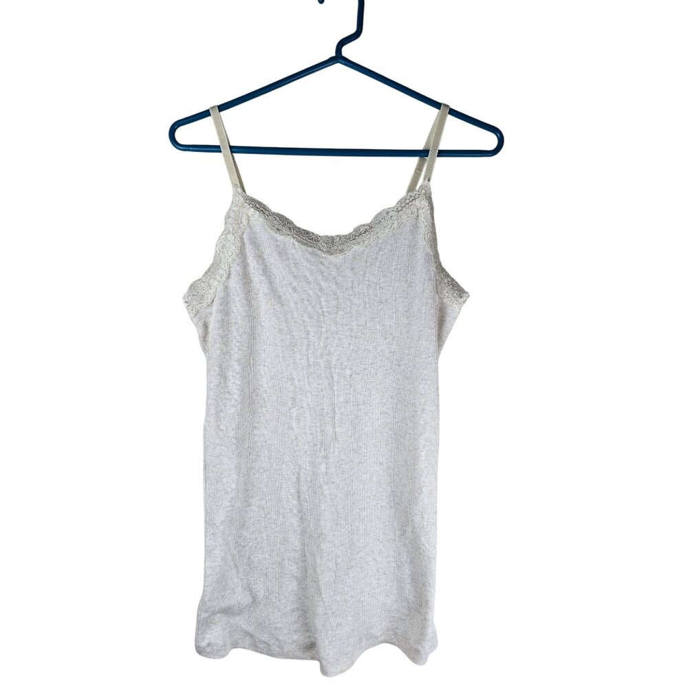 Y2K Vintage Faded Glory Camisole Tank Top Large Cream Lace Boho Fairy Grunge